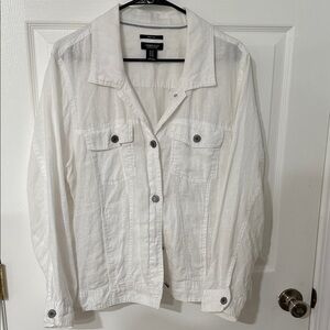 Jones and Company White Jean linen Jacket
